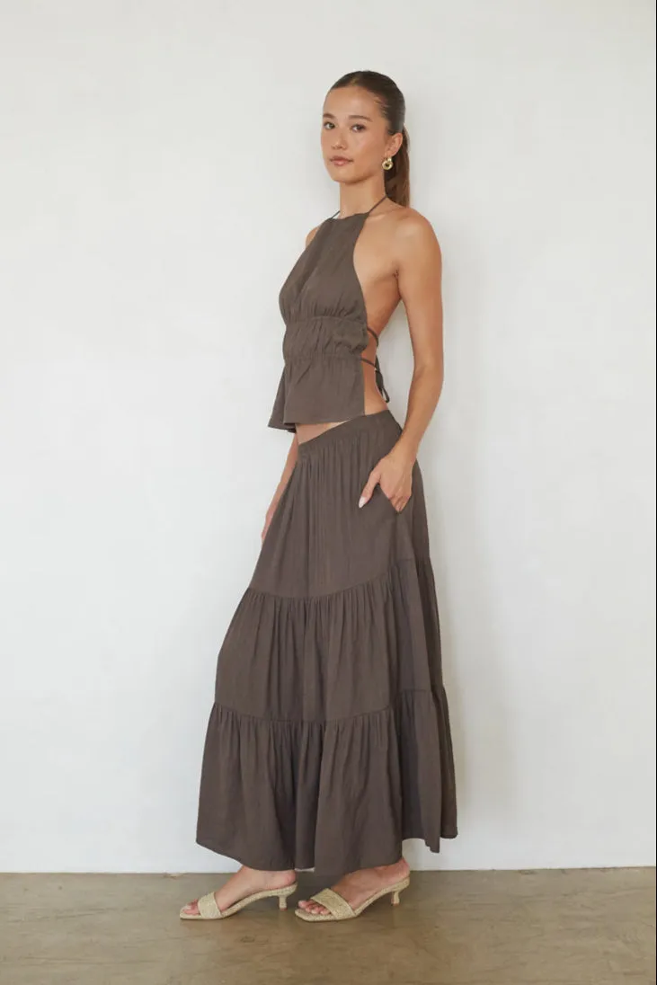 Hope Tiered Maxi Skirt flatter waist
