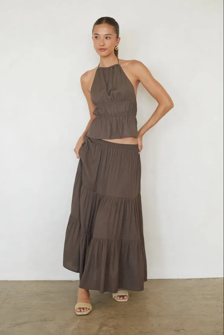 Hope Tiered Maxi Skirt flatter waist