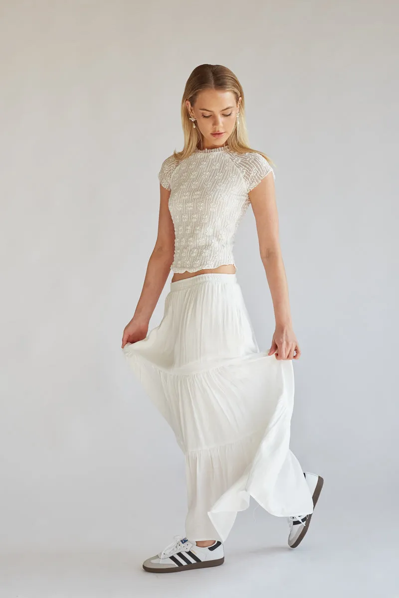 Hope Tiered Maxi Skirt flatter waist