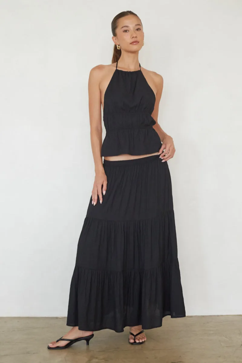 Hope Tiered Maxi Skirt flatter waist