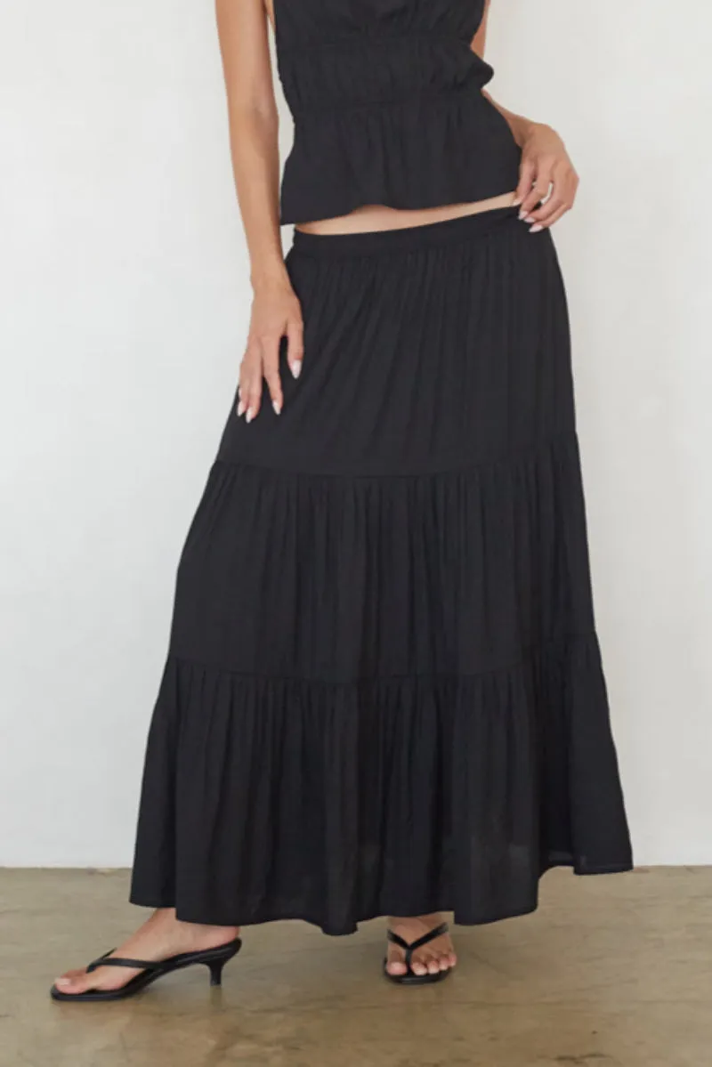 Hope Tiered Maxi Skirt flatter waist
