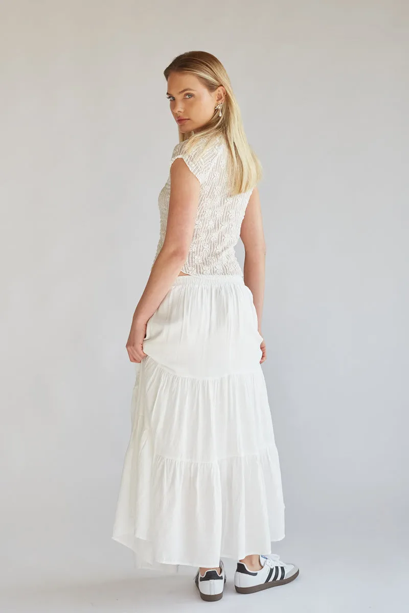 Hope Tiered Maxi Skirt flatter waist