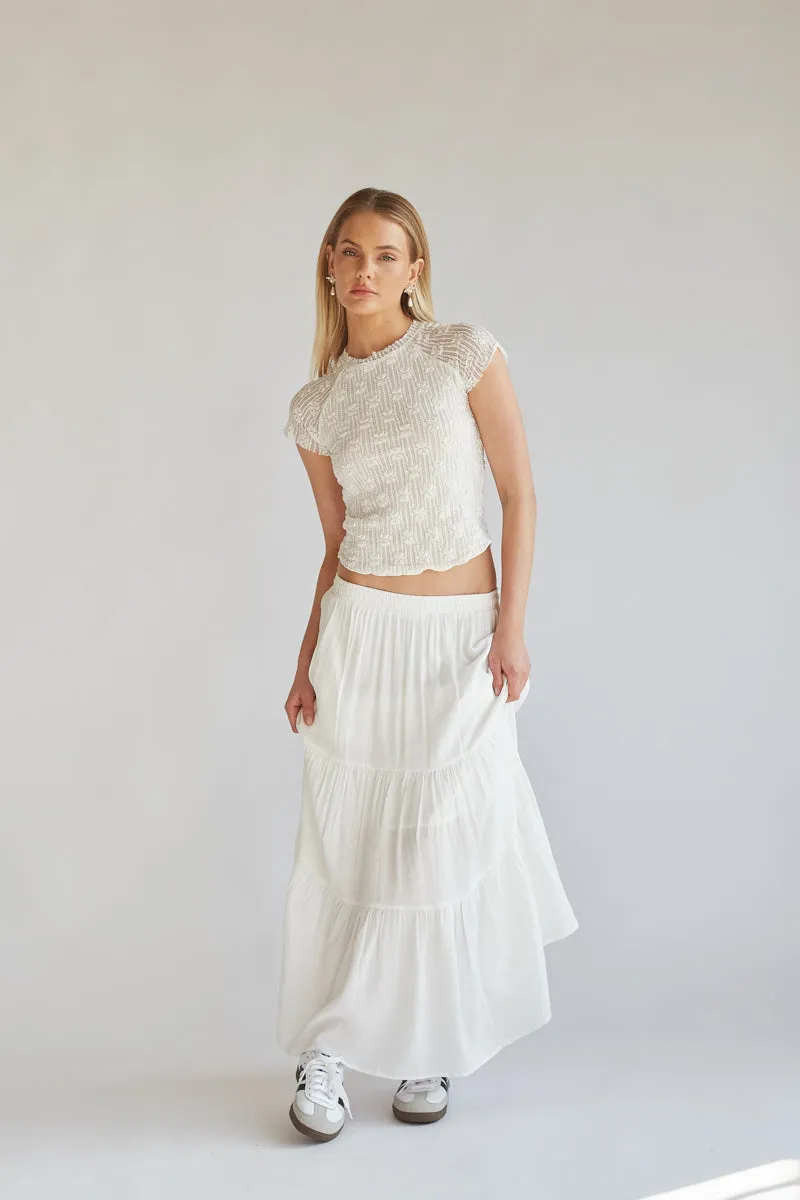 Hope Tiered Maxi Skirt flatter waist