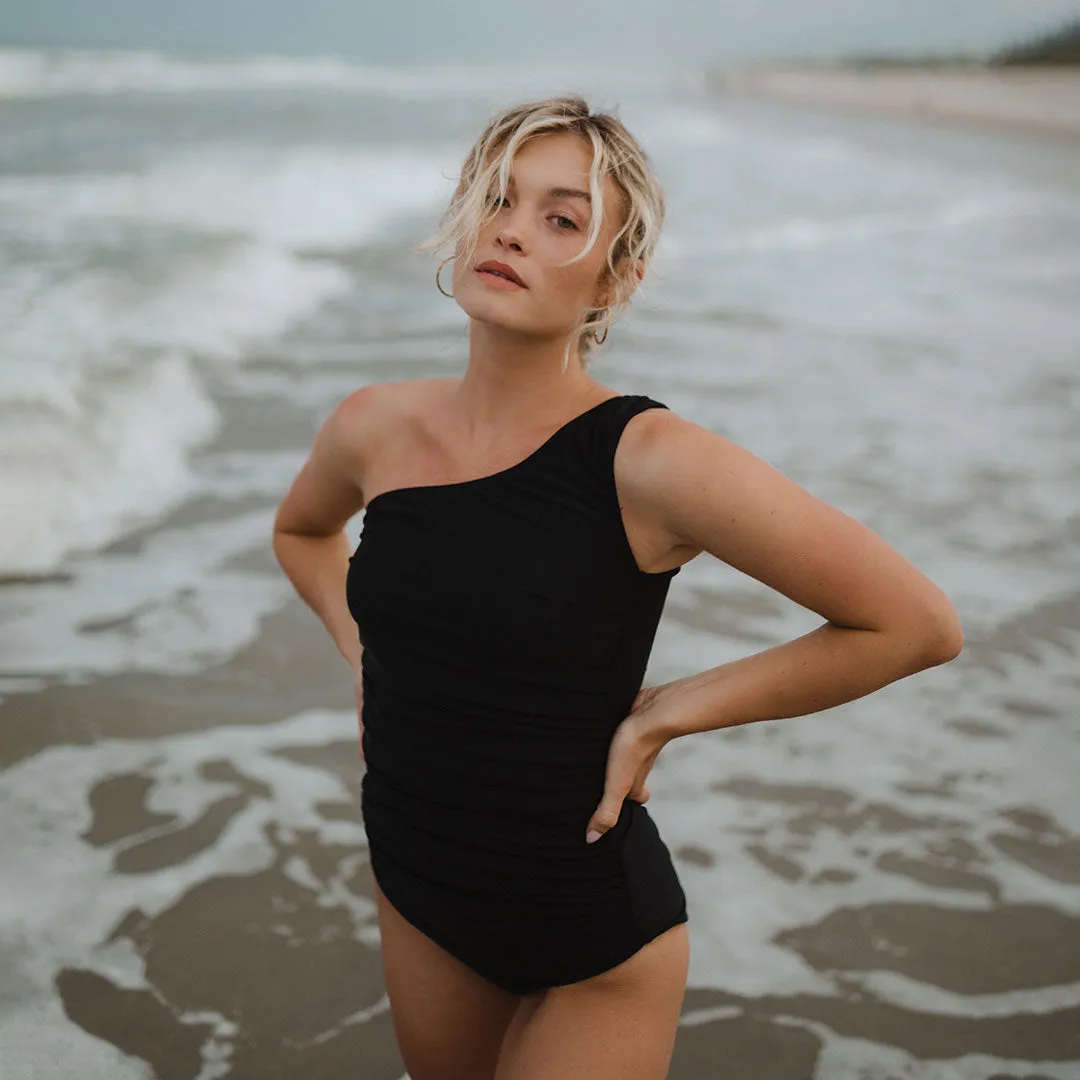 Icon Ruched One-Piece, Black teen cool