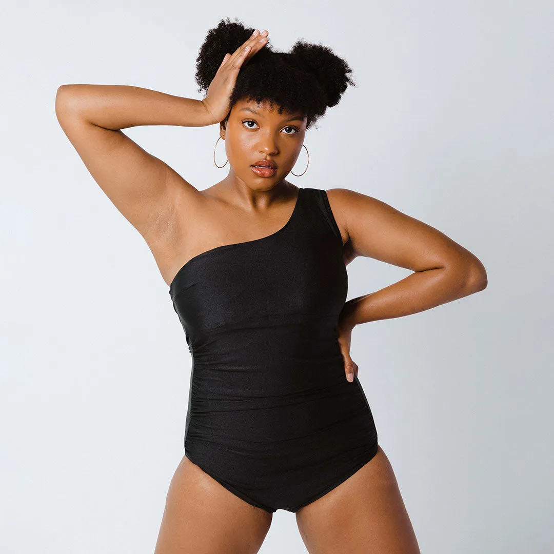Icon Ruched One-Piece, Black teen cool