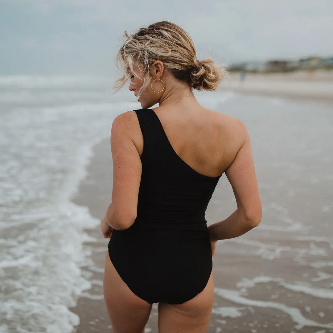 Icon Ruched One-Piece, Black teen cool
