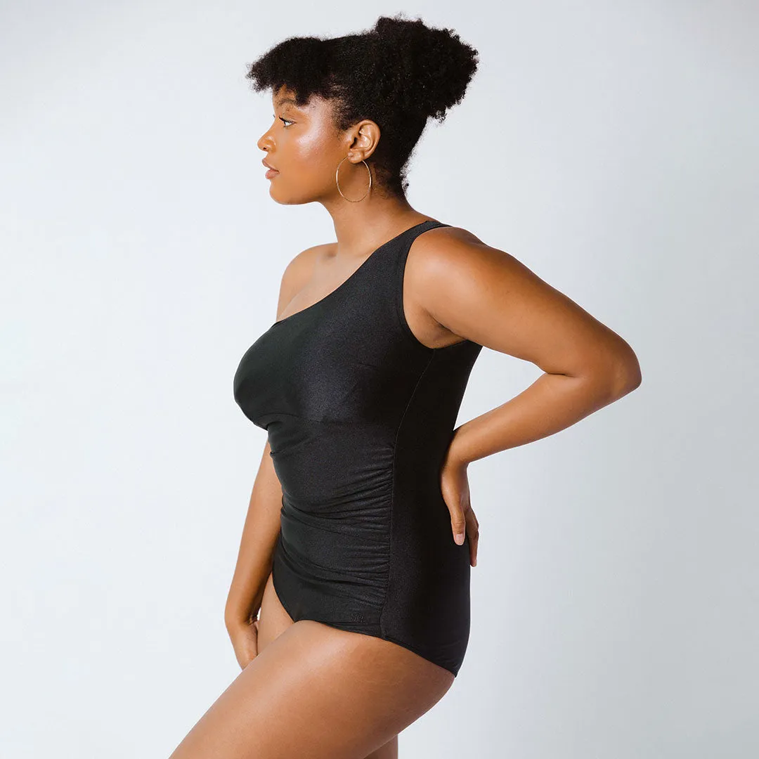 Icon Ruched One-Piece, Black teen cool