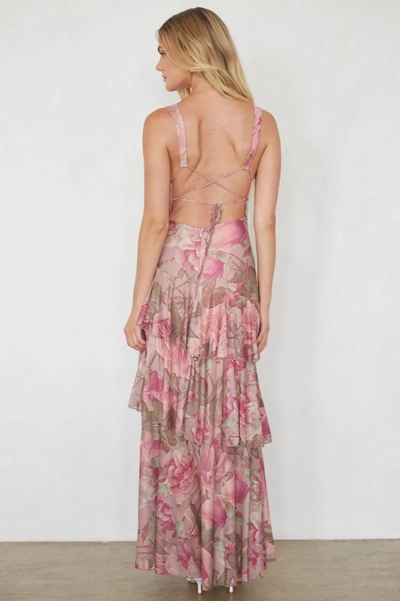Imogen Mesh Tiered Maxi Dress office clean