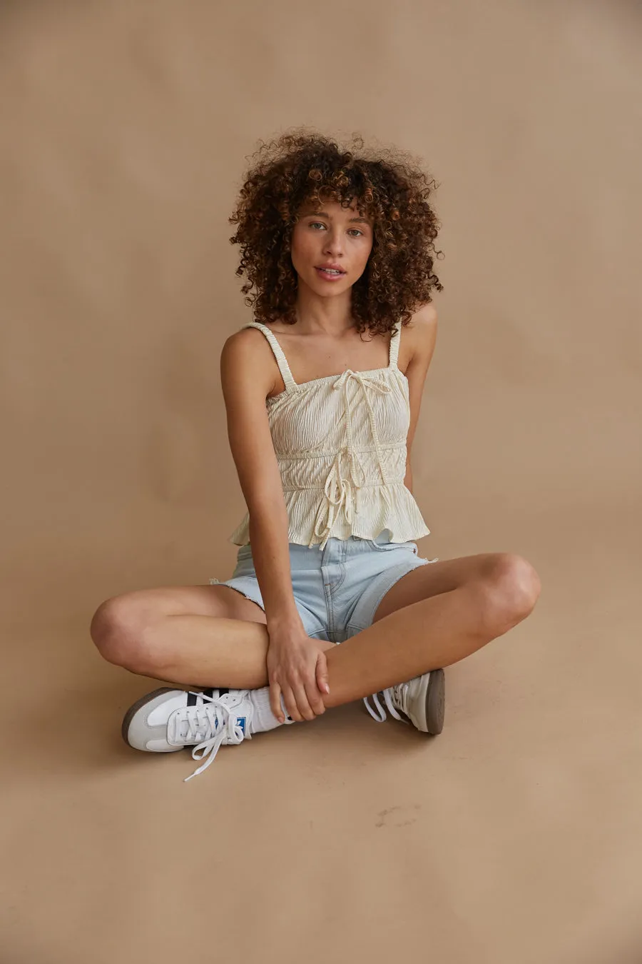 Ines Plisse Peplum Top home vibe