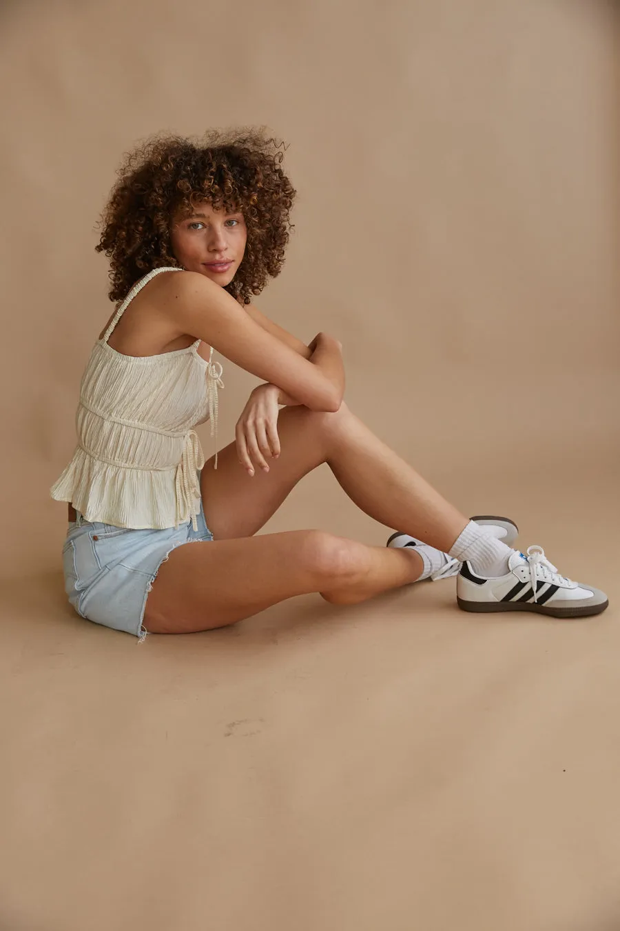 Ines Plisse Peplum Top home vibe