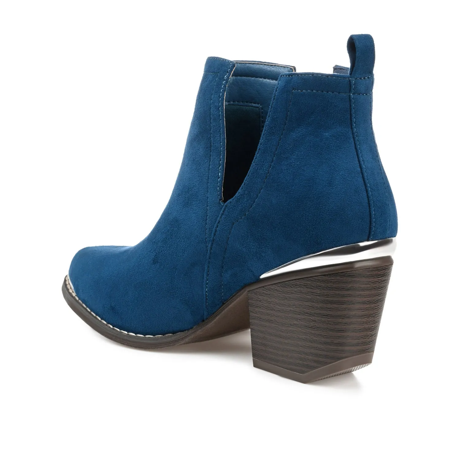 ISSLA CUTOUT BOOTIES IN FAUX SUEDE leather grain