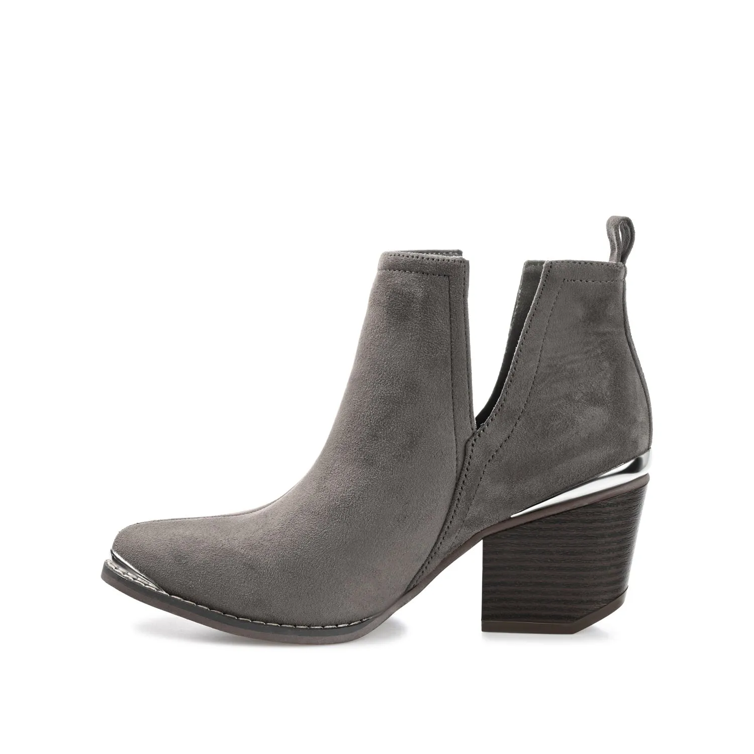 ISSLA CUTOUT BOOTIES IN FAUX SUEDE leather grain