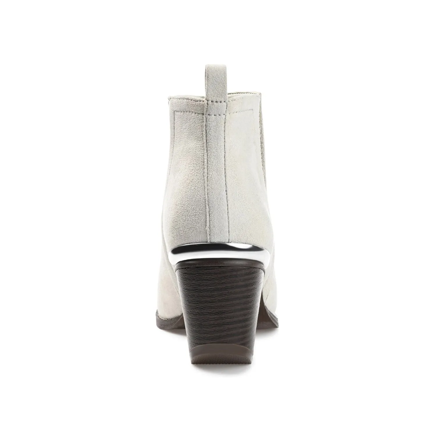 ISSLA CUTOUT BOOTIES IN FAUX SUEDE leather grain