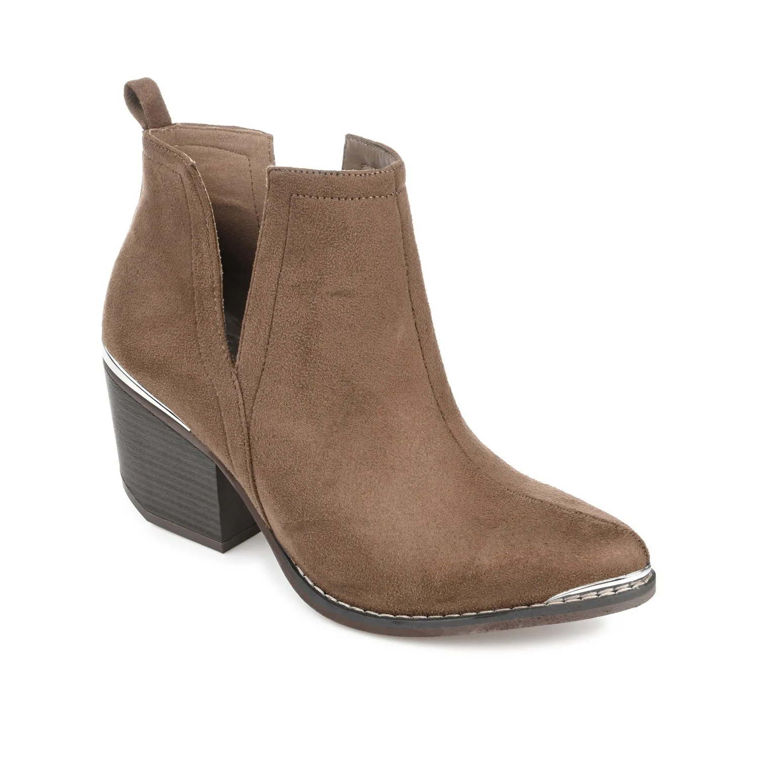 ISSLA CUTOUT BOOTIES IN FAUX SUEDE leather grain