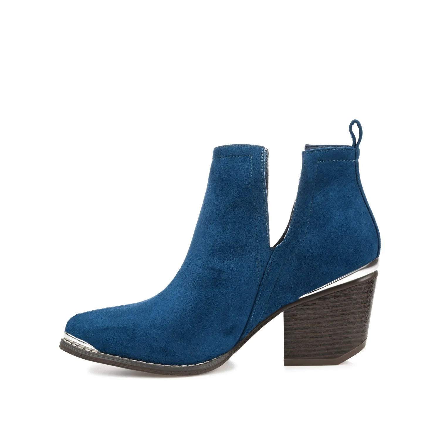 ISSLA CUTOUT BOOTIES IN FAUX SUEDE leather grain