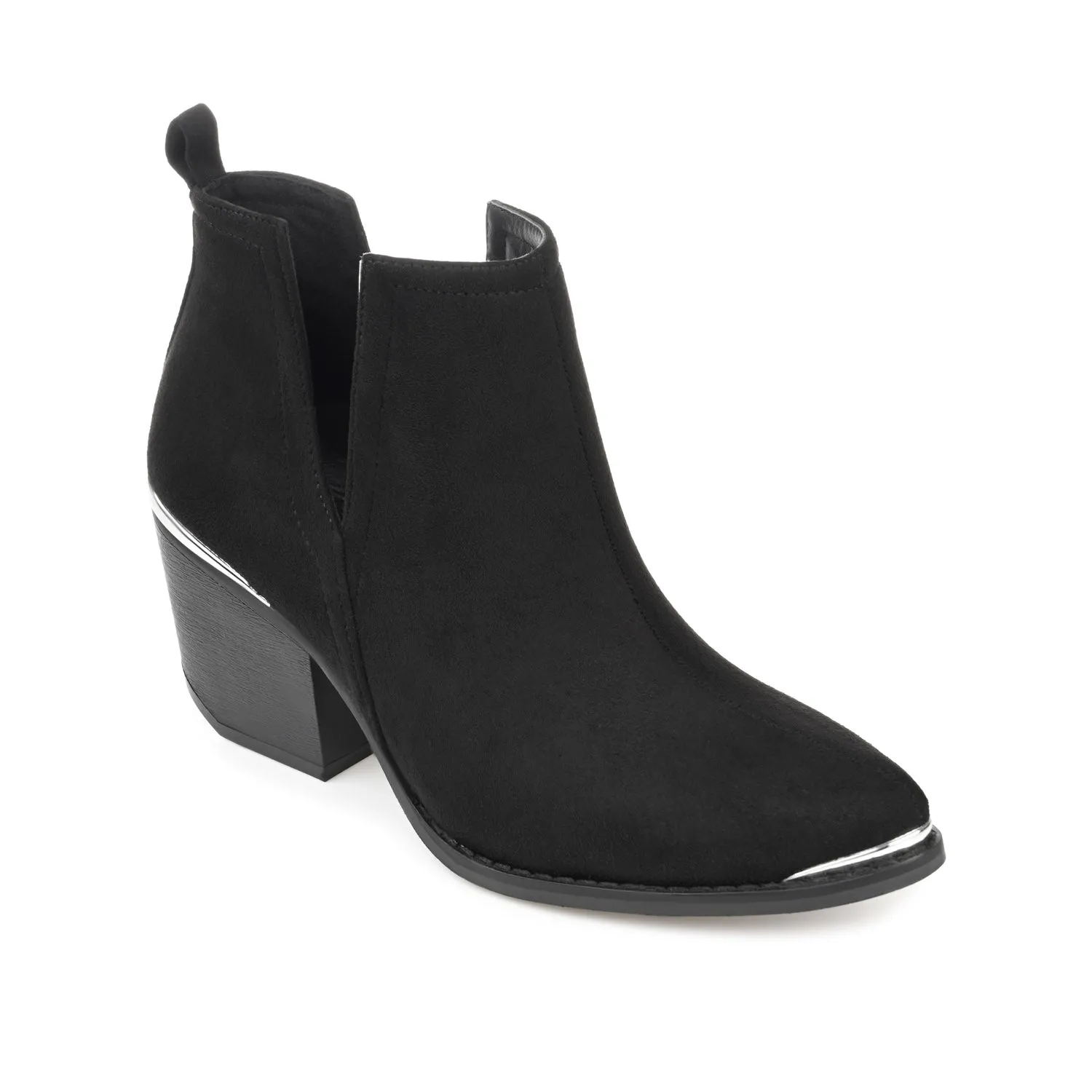 ISSLA CUTOUT BOOTIES IN FAUX SUEDE leather grain