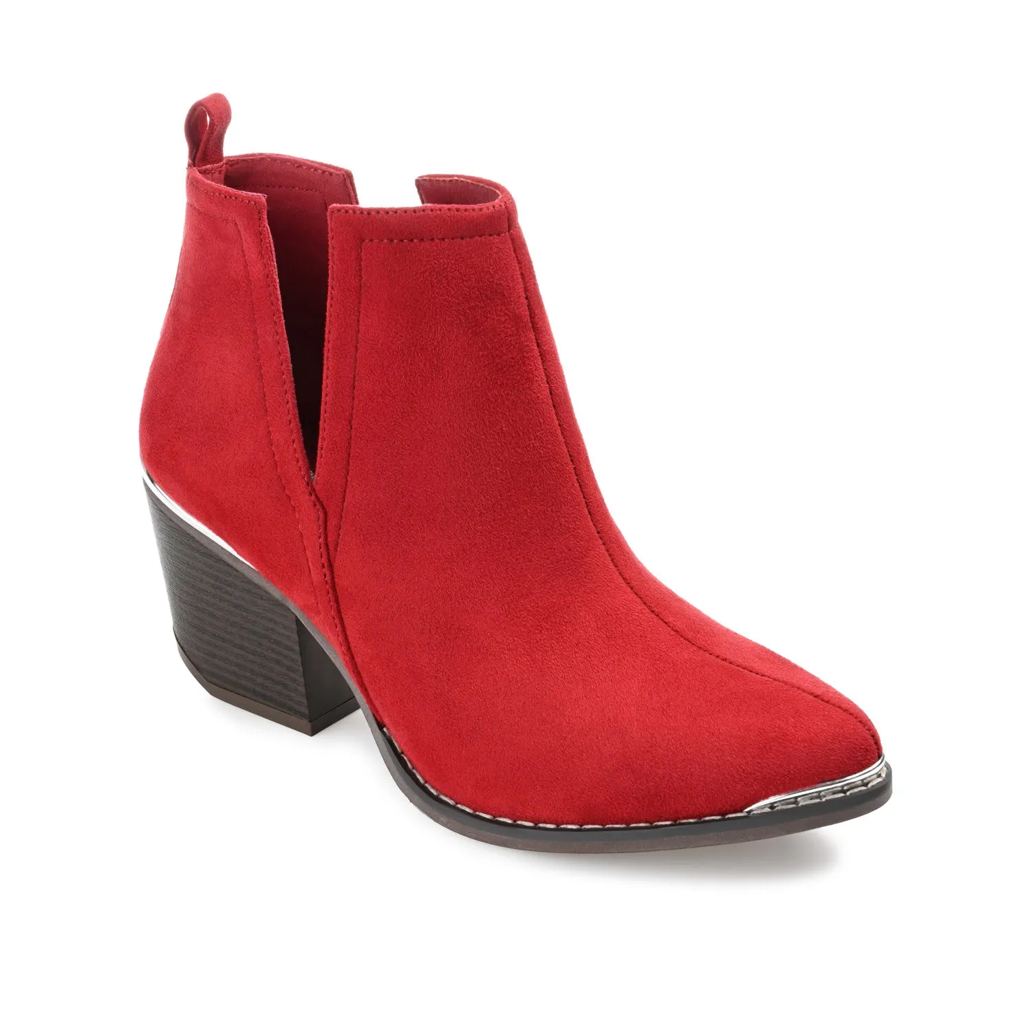 ISSLA CUTOUT BOOTIES IN FAUX SUEDE leather grain