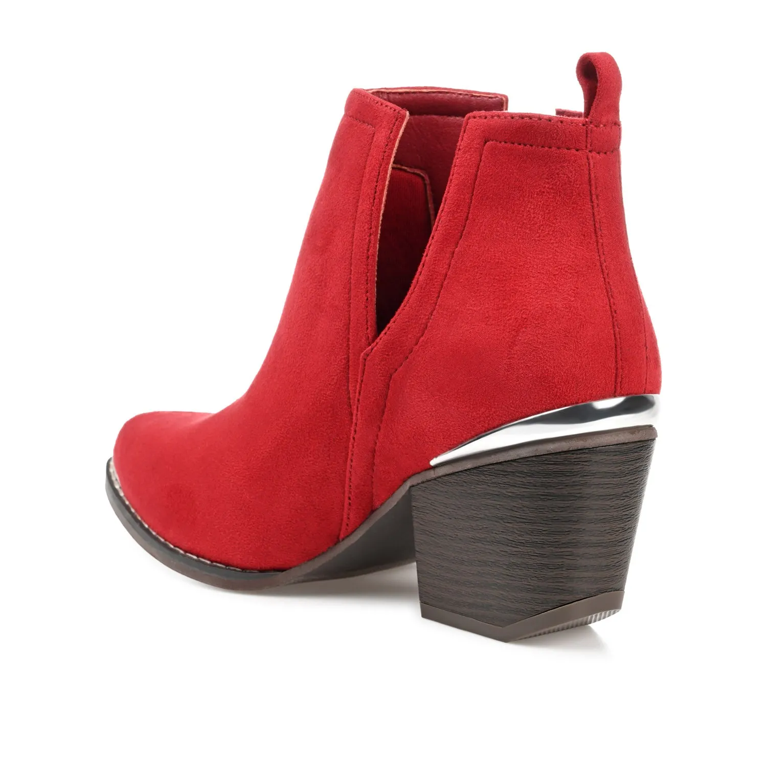 ISSLA CUTOUT BOOTIES IN FAUX SUEDE leather grain
