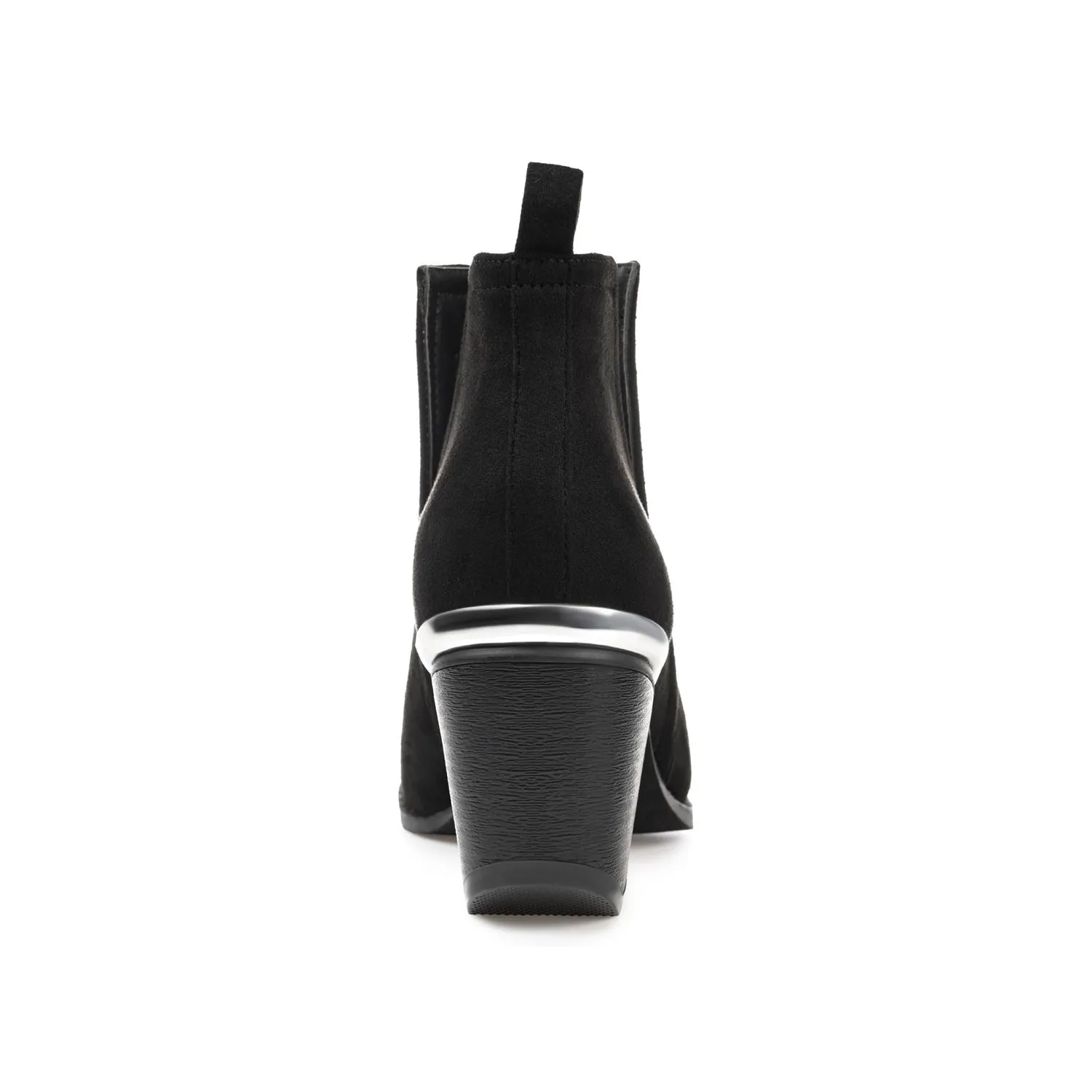 ISSLA CUTOUT BOOTIES IN FAUX SUEDE leather grain