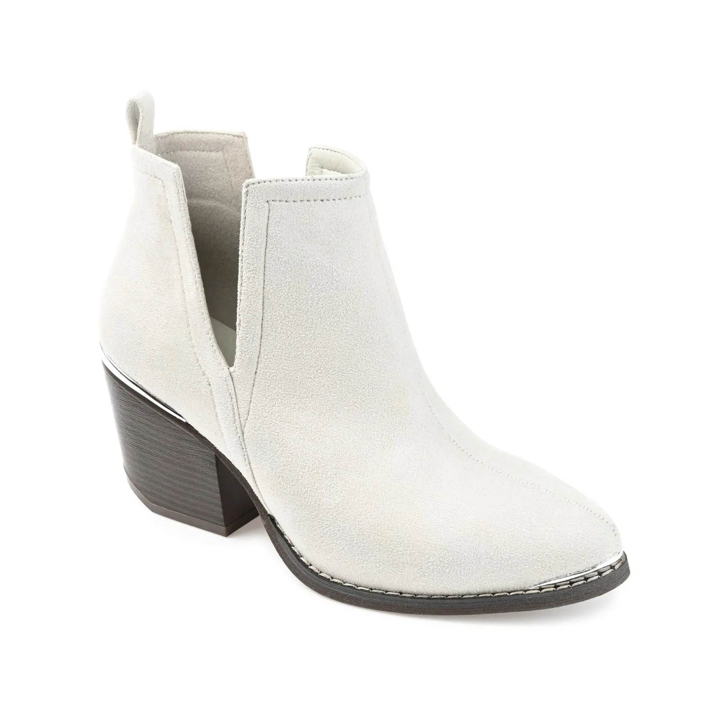 ISSLA CUTOUT BOOTIES IN FAUX SUEDE leather grain
