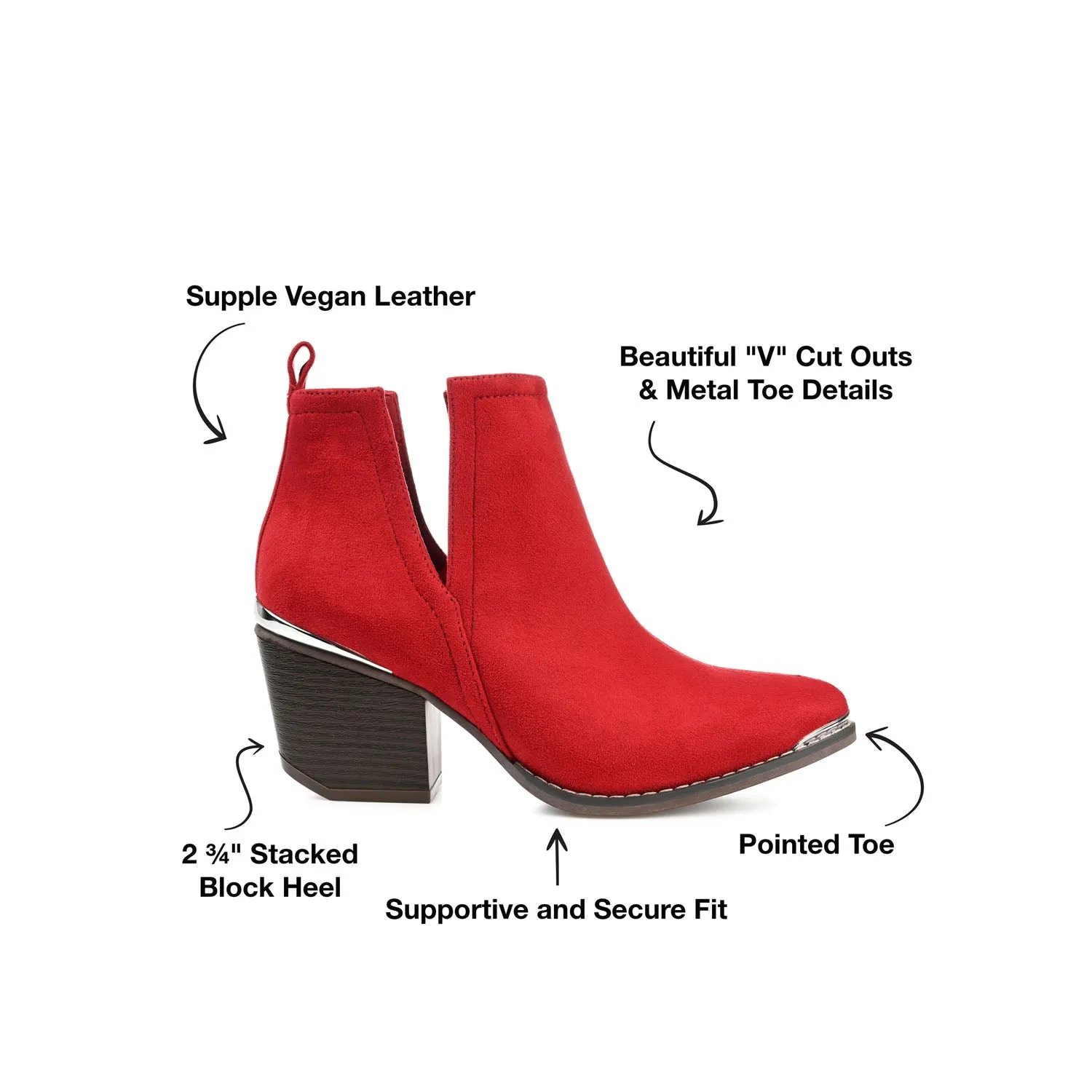 ISSLA CUTOUT BOOTIES IN FAUX SUEDE leather grain