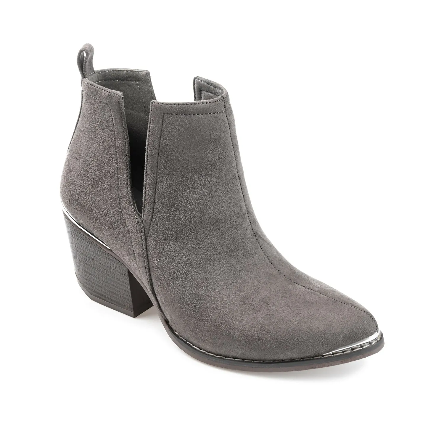 ISSLA CUTOUT BOOTIES IN FAUX SUEDE leather grain