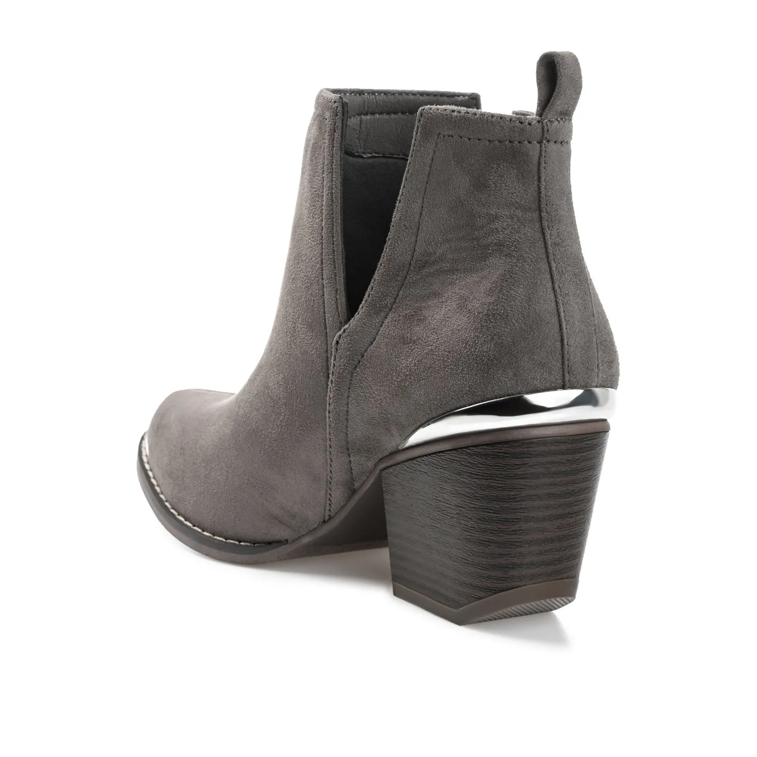 ISSLA CUTOUT BOOTIES IN FAUX SUEDE leather grain