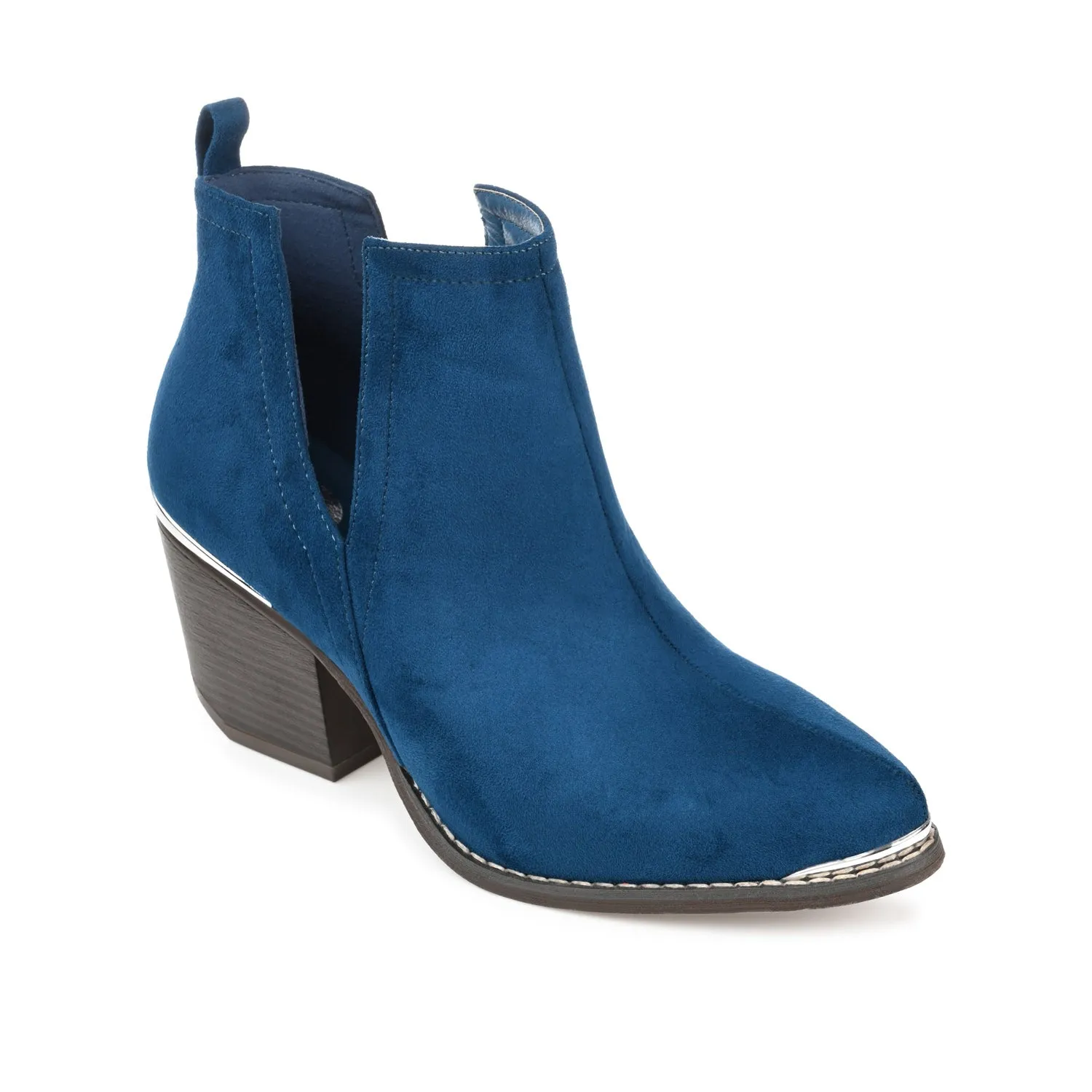 ISSLA CUTOUT BOOTIES IN FAUX SUEDE leather grain
