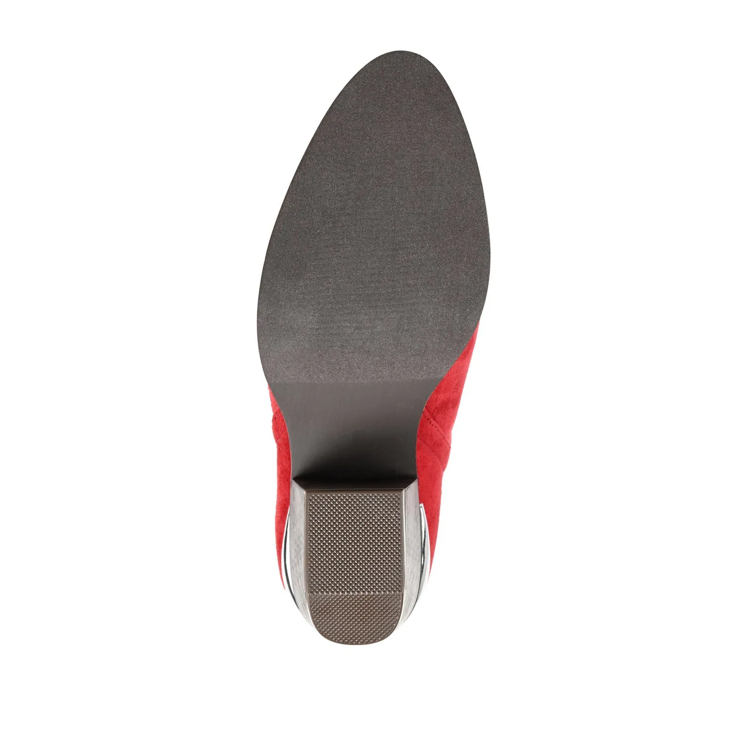 ISSLA CUTOUT BOOTIES IN FAUX SUEDE leather grain