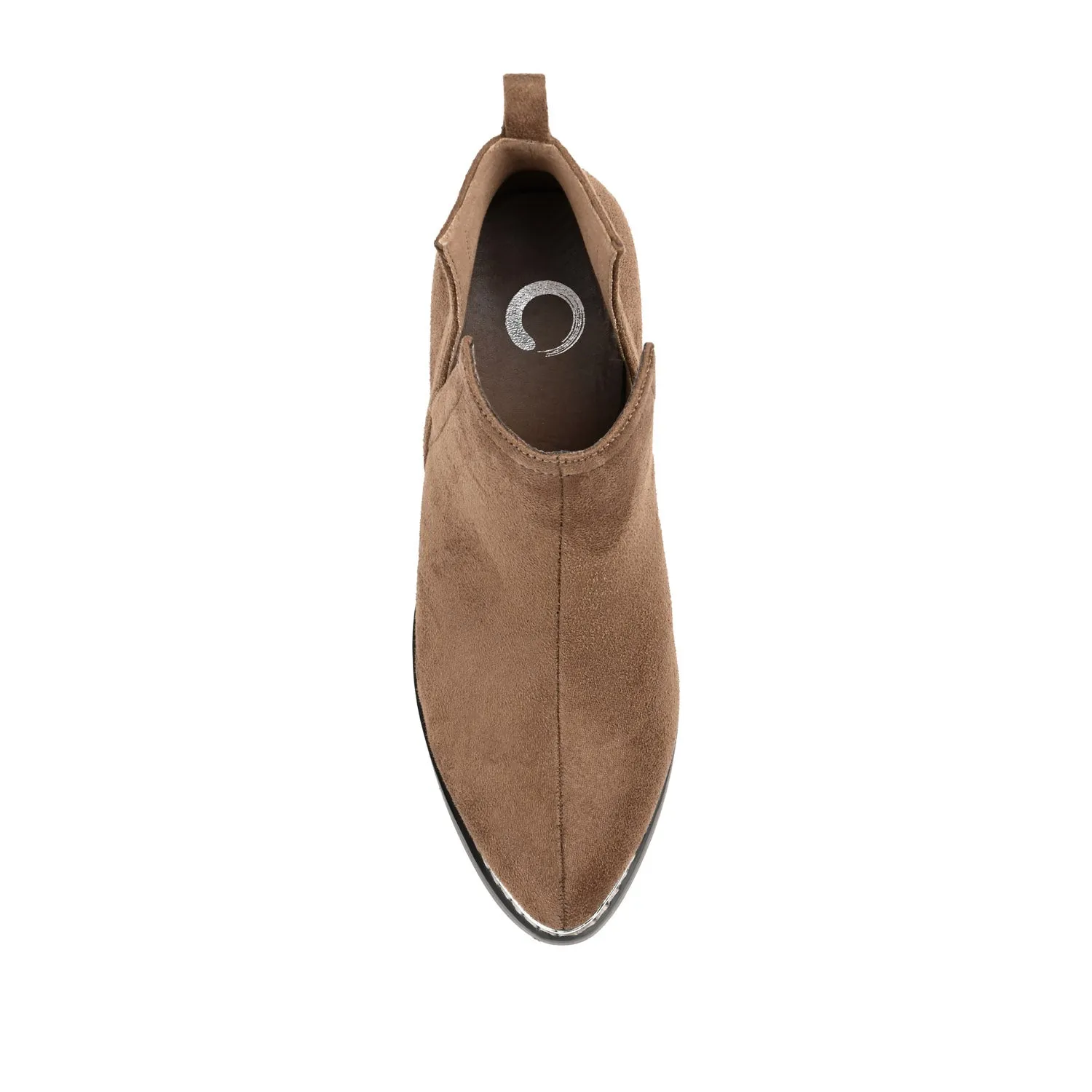 ISSLA CUTOUT BOOTIES IN FAUX SUEDE leather grain