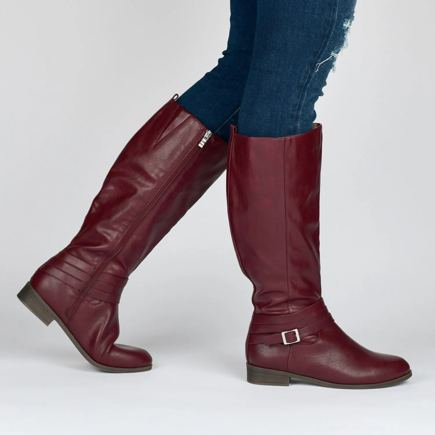 IVIE KNEE HIGH BOOTS IN FAUX LEATHER snow proof