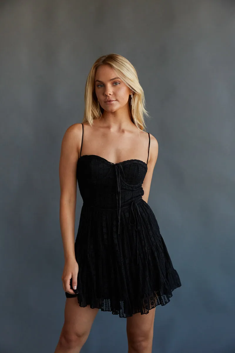 Ivy Lace Bustier Babydoll Mini Dress daily look
