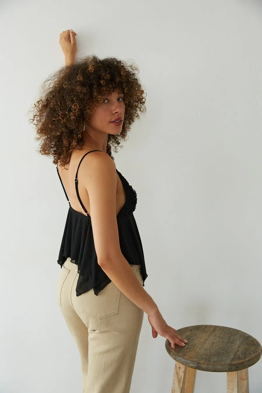 Ivy Mesh Babydoll Cami sheer piece