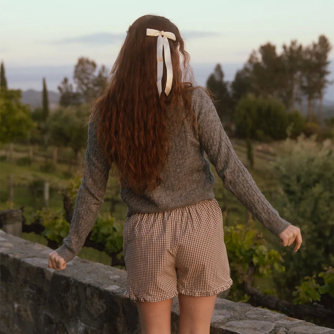Jab Shorts, Brown Gingham genz pop