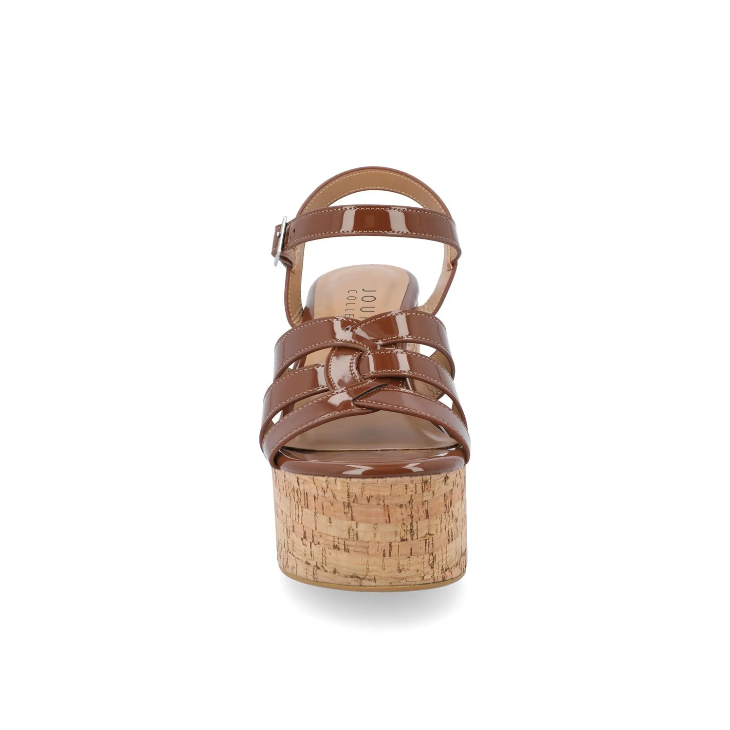 JANIA BLOCK HEELED SANDALS IN PATENT travel light
