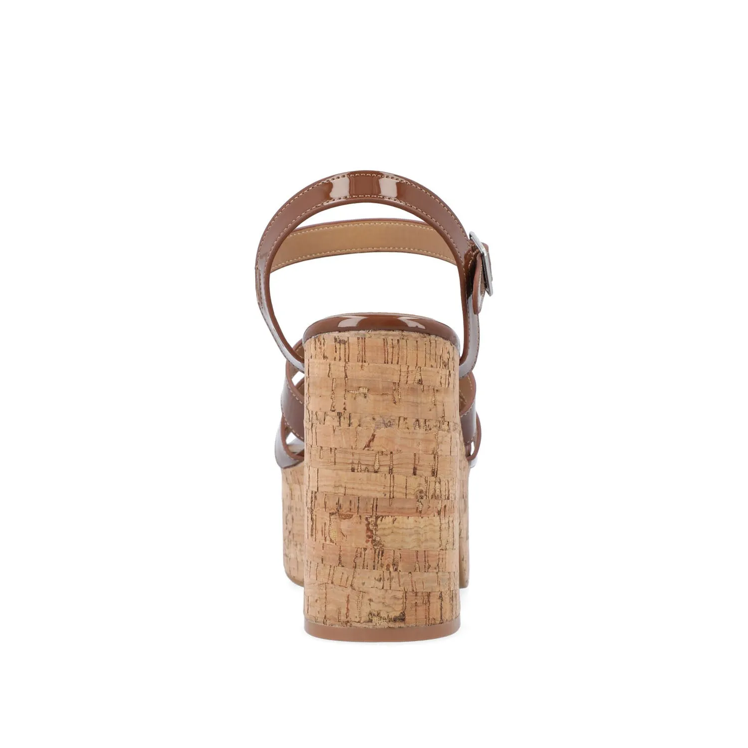 JANIA BLOCK HEELED SANDALS IN PATENT travel light