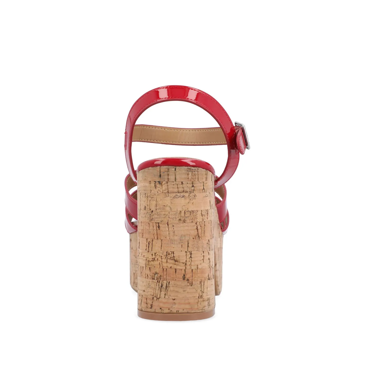 JANIA BLOCK HEELED SANDALS IN PATENT travel light