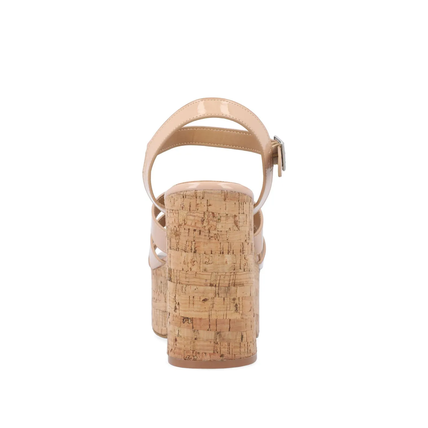 JANIA BLOCK HEELED SANDALS IN PATENT travel light