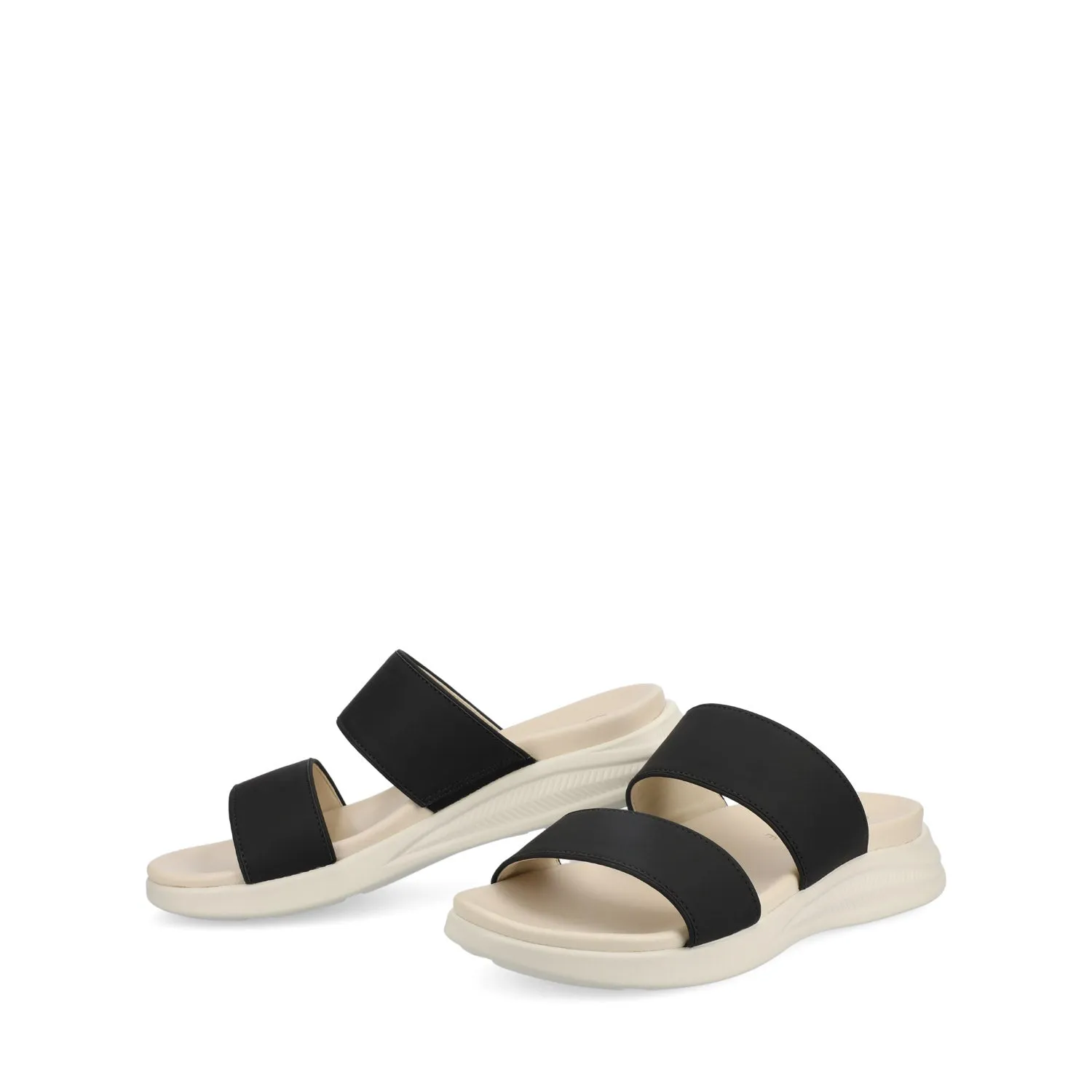 JANIS SLIP ON SANDALS IN FAUX LEATHER cross line