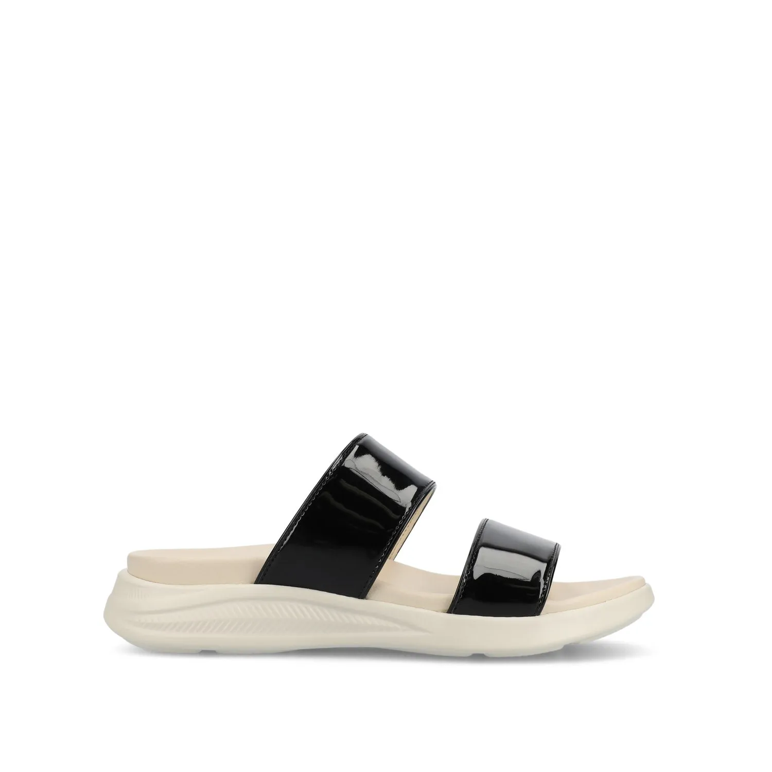 JANIS SLIP ON SANDALS IN PATENT shock pad
