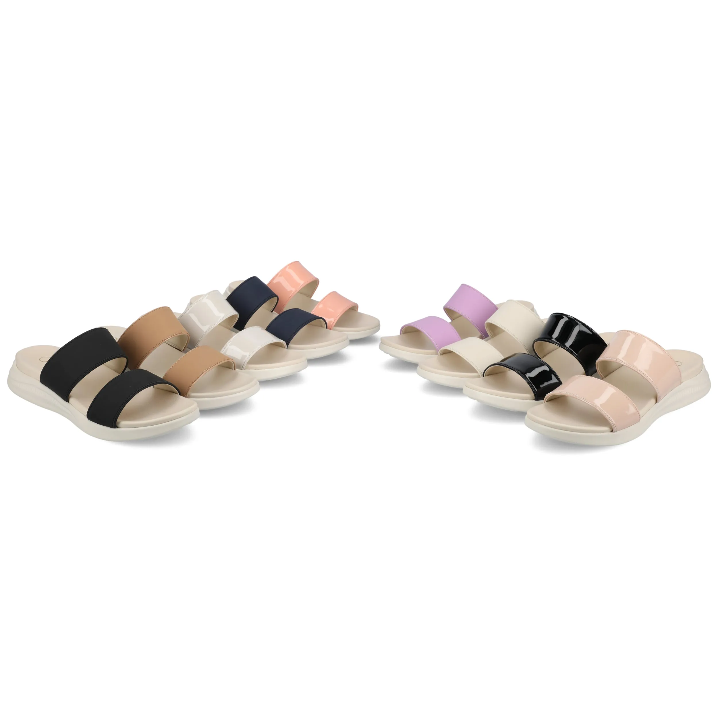 JANIS SLIP ON SANDALS IN PATENT shock pad