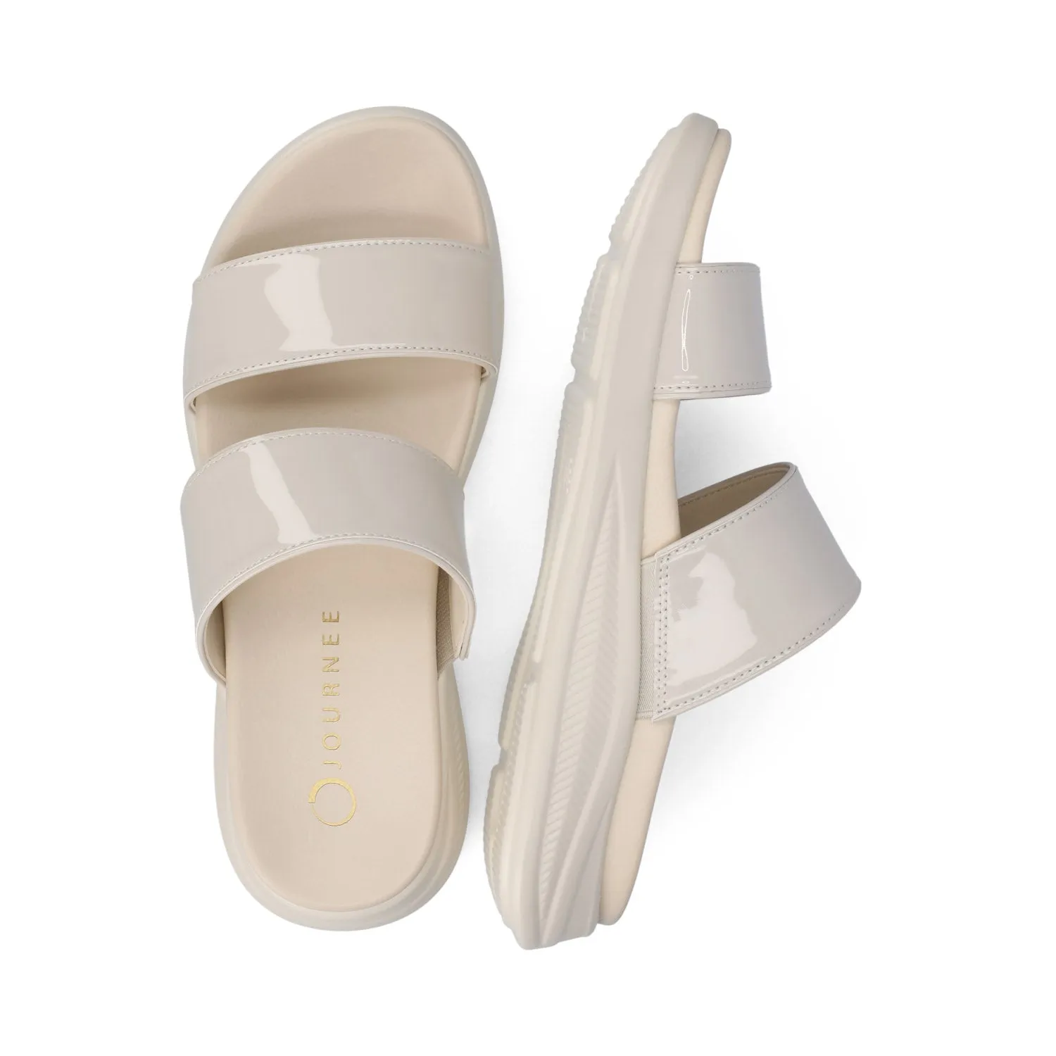 JANIS SLIP ON SANDALS IN PATENT shock pad