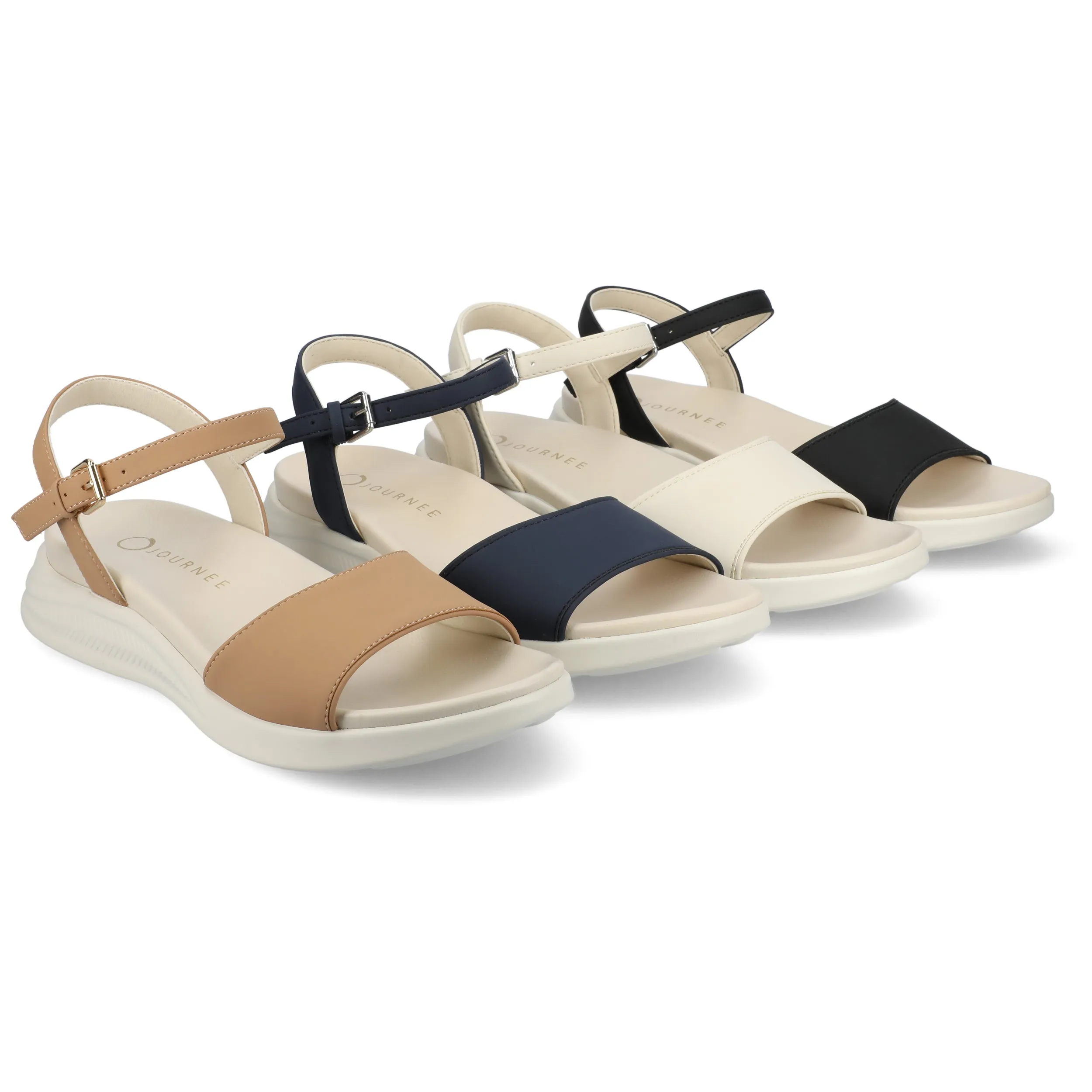 JAYLEE BUCKLE SANDALS IN FAUX LEATHER plus ready
