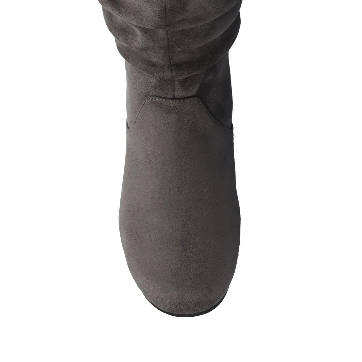 JAYNE KNEE HIGH BOOTS IN FAUX LEATHER rock soul