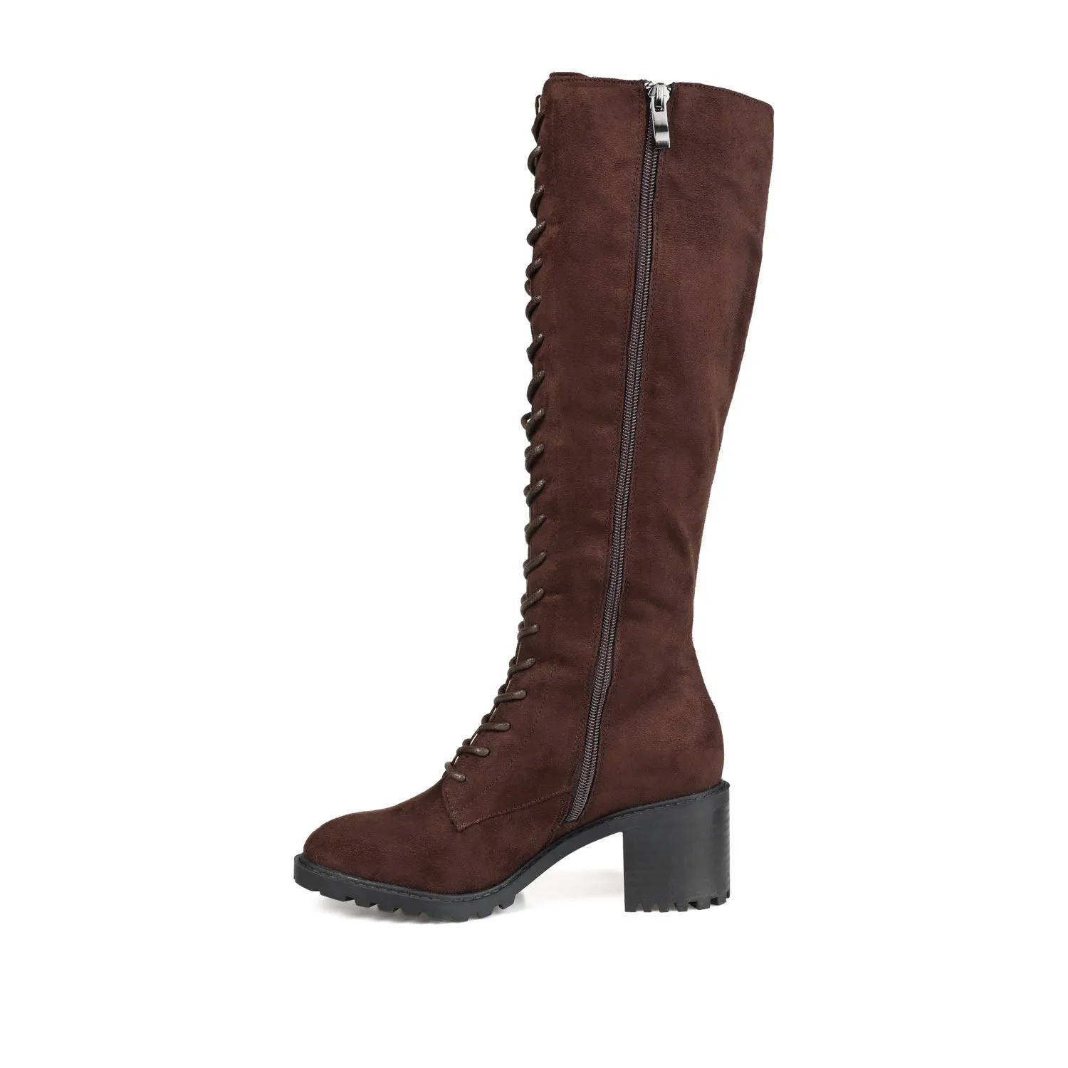 JENICCA LACE-UP BOOTS IN FAUX SUEDE road trip