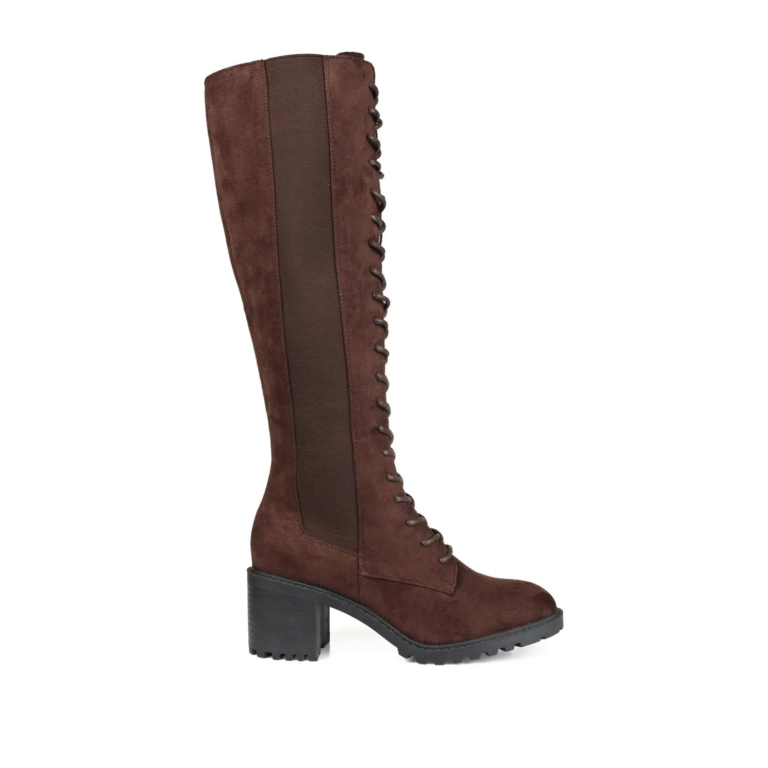 JENICCA LACE-UP BOOTS IN FAUX SUEDE road trip