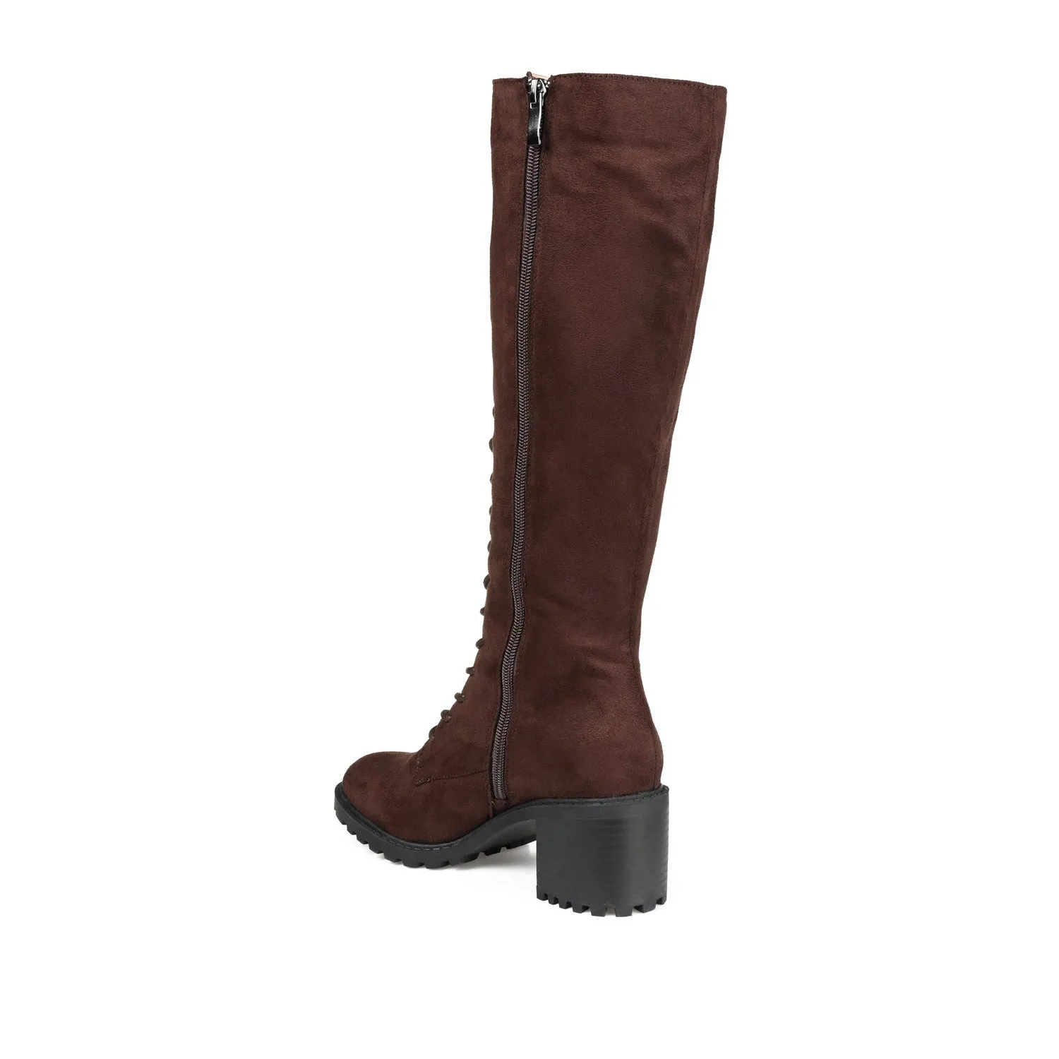 JENICCA LACE-UP BOOTS IN FAUX SUEDE road trip