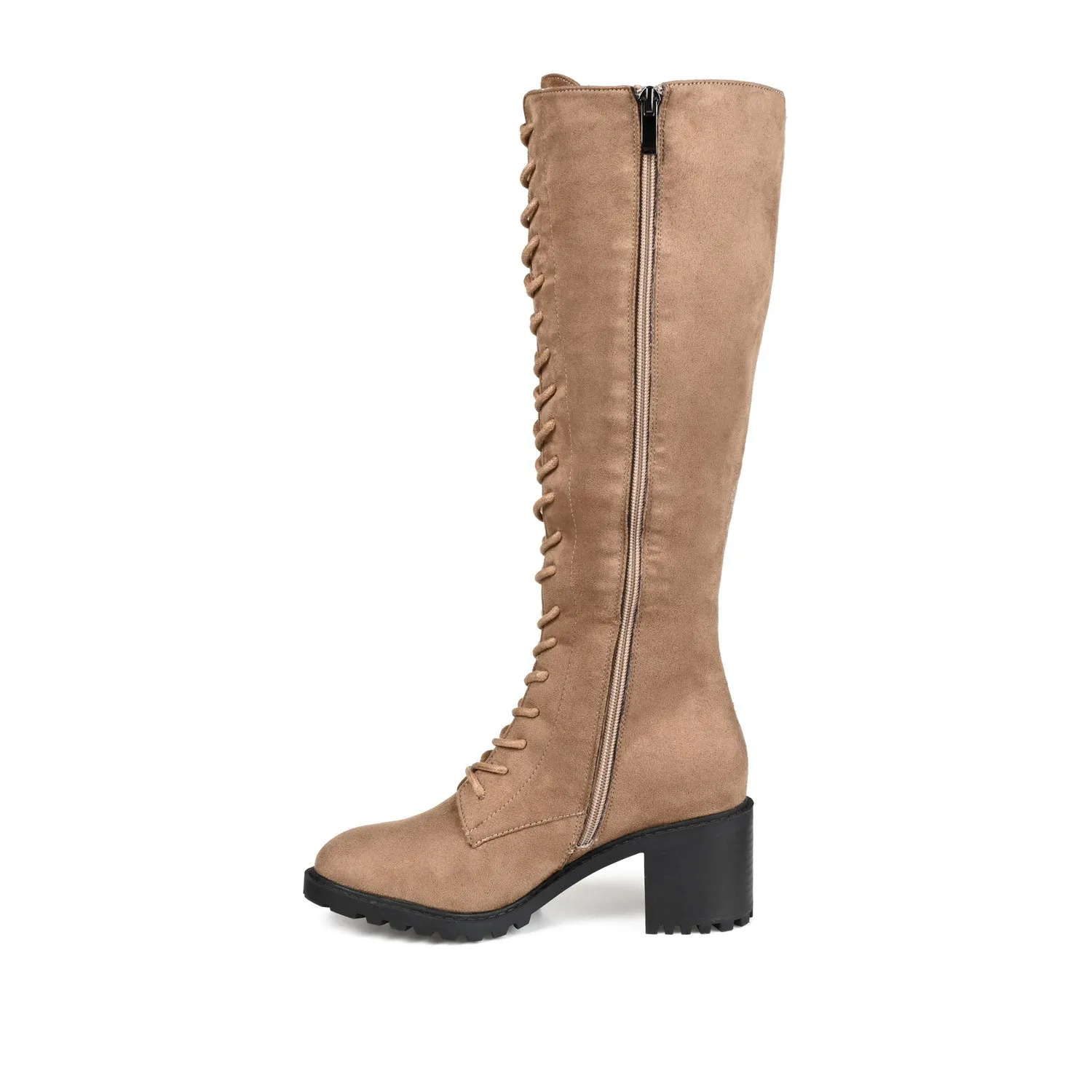 JENICCA LACE-UP BOOTS IN FAUX SUEDE road trip