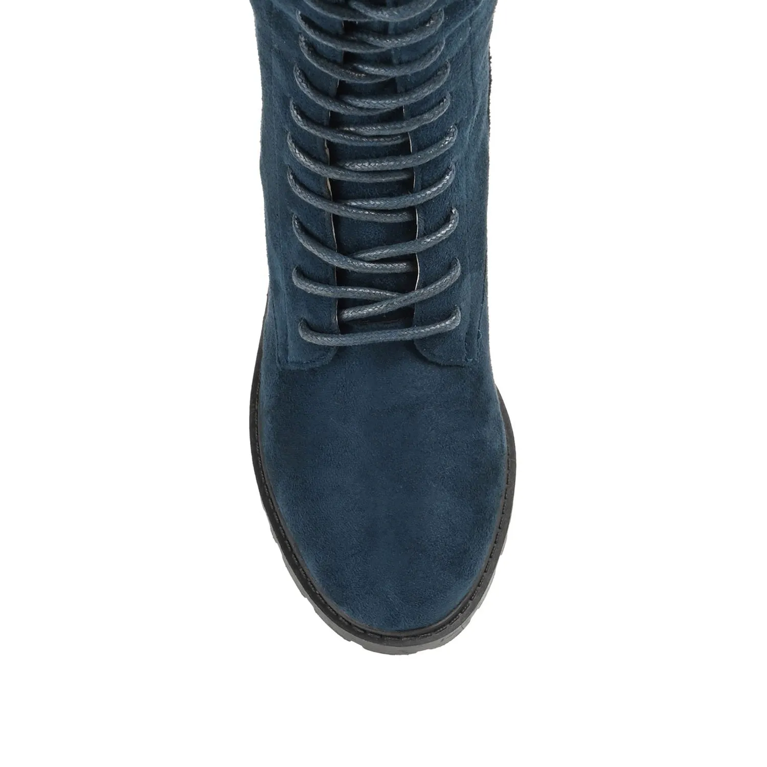 JENICCA LACE-UP BOOTS IN FAUX SUEDE road trip