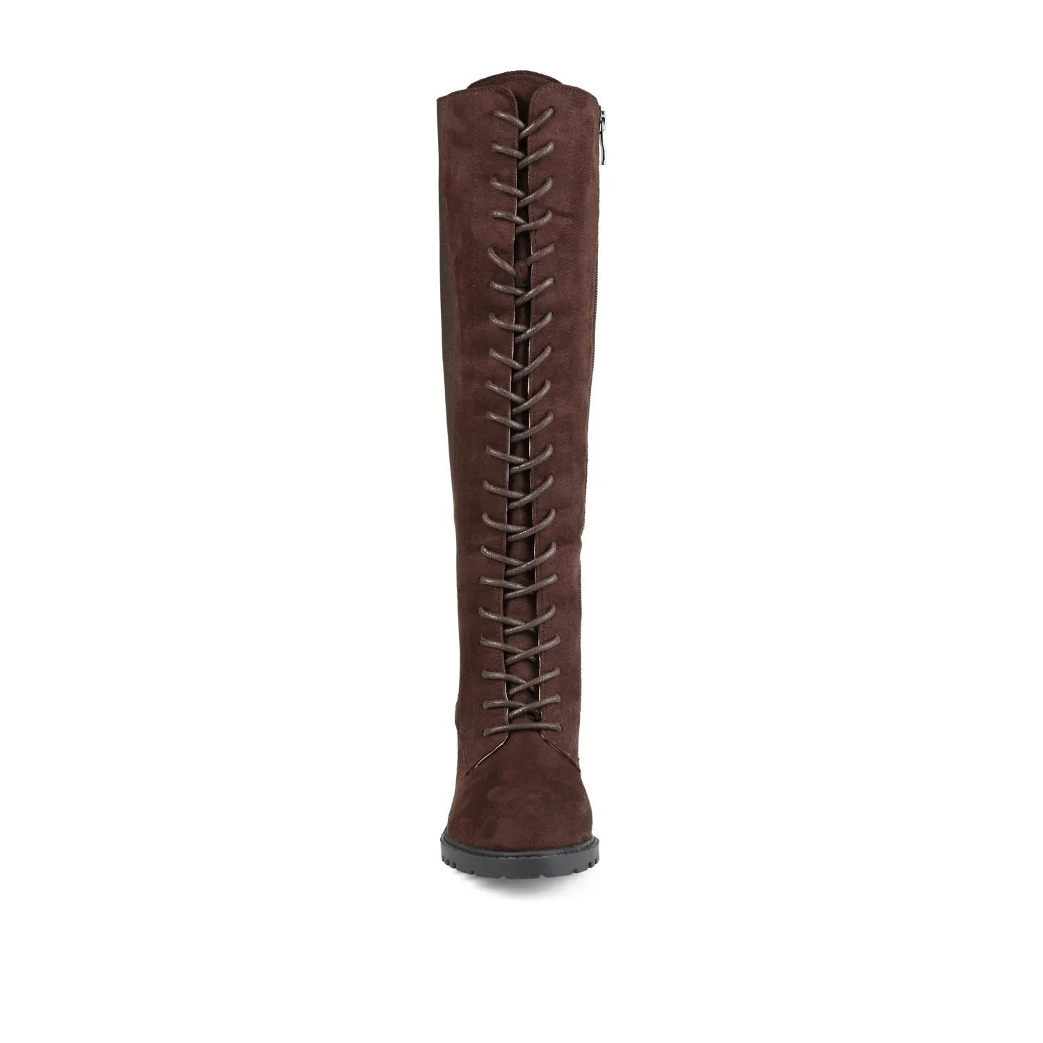 JENICCA LACE-UP BOOTS IN FAUX SUEDE road trip